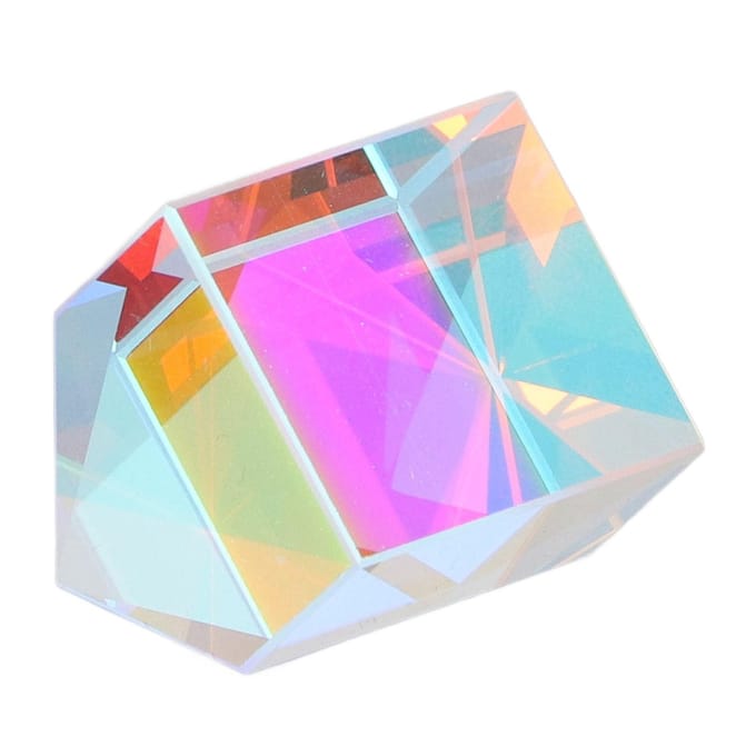 Prisme de Couleur Verre Optique Forme Cabane Ornement de Bureau Prisme de Dispersion RVB pour Enseignement de la Physique Art