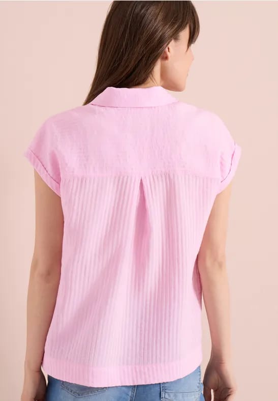 Blouse met hangende schouder en structuur