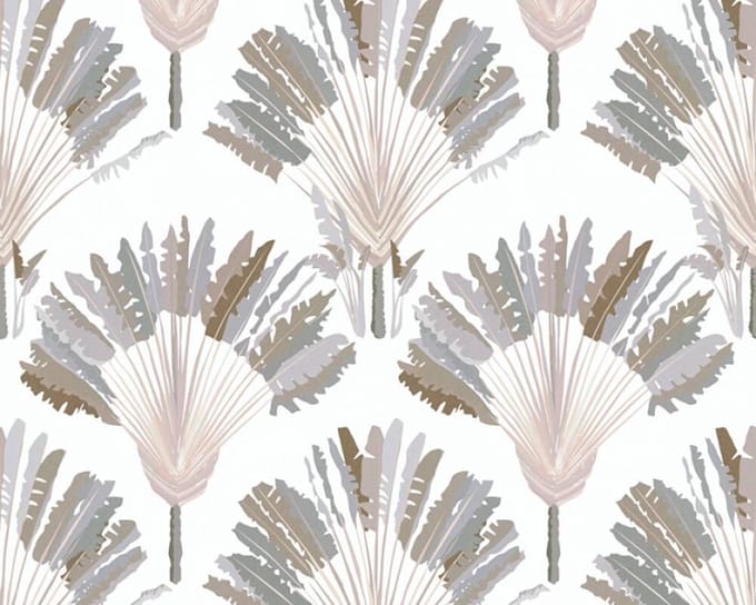 PALMBLADEREN BEHANG | Botanisch - groen wit bruin - "Architects Paper" A.S. Création Jungle Chic