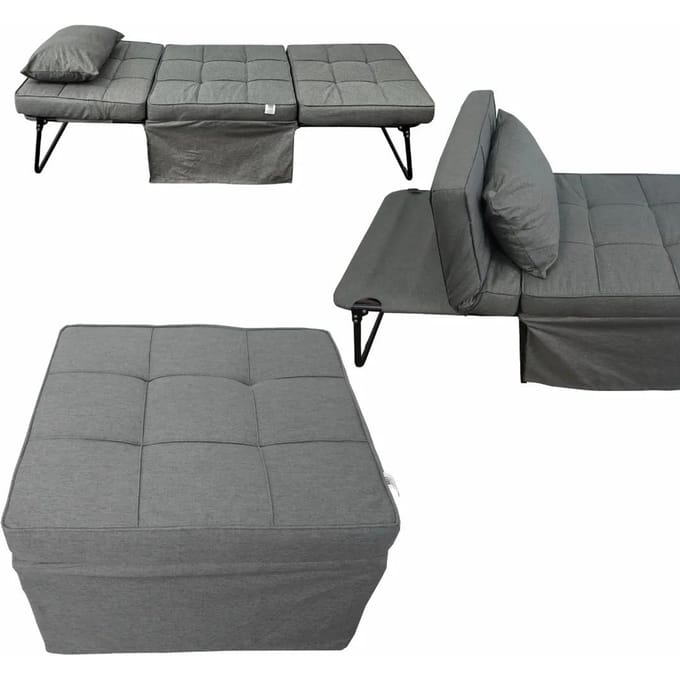 Opklapbare Poef 2-in-1: Comfortabele Stoel en Bed