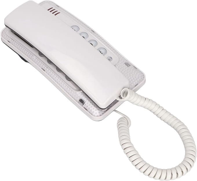 Vaste Telefoon - Wandtelefoon Thuis - Communicatie Thuis - Ruimtebesparend Ontwerp - 19 x 9 x 8 cm - Wit