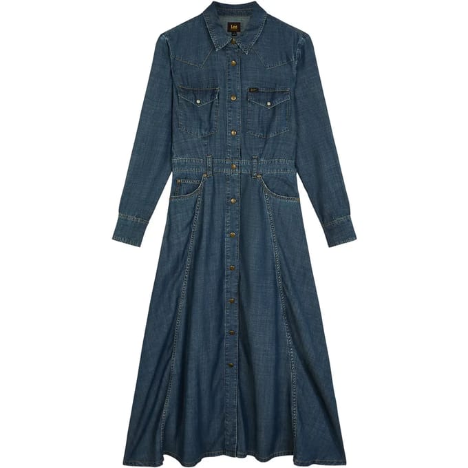 Lee Western Mid Calf Regular Fit Midijurk Blauw S Vrouw