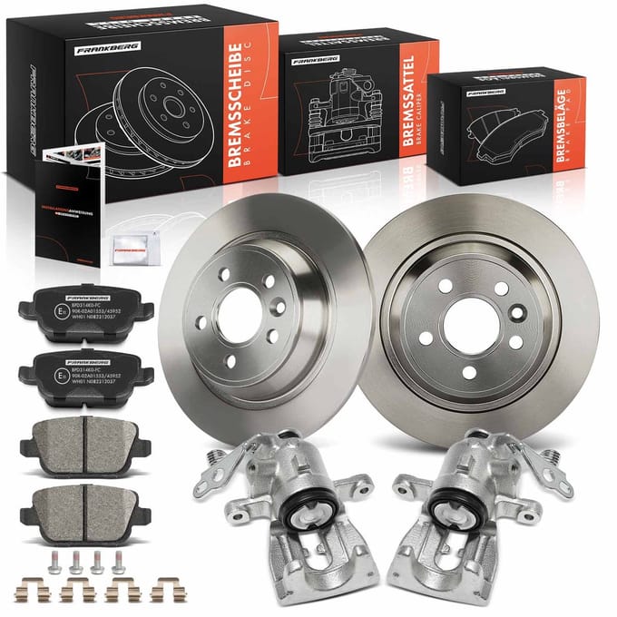 Frankberg 2x Remklauw+2x Remmen+4x Remblokken Achter voor FORD
