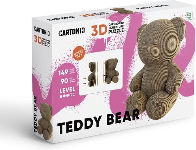 Cartonic - TEDDY BEAR - 3D puzzel- puzzels- DIY- kinderen en volwassenen