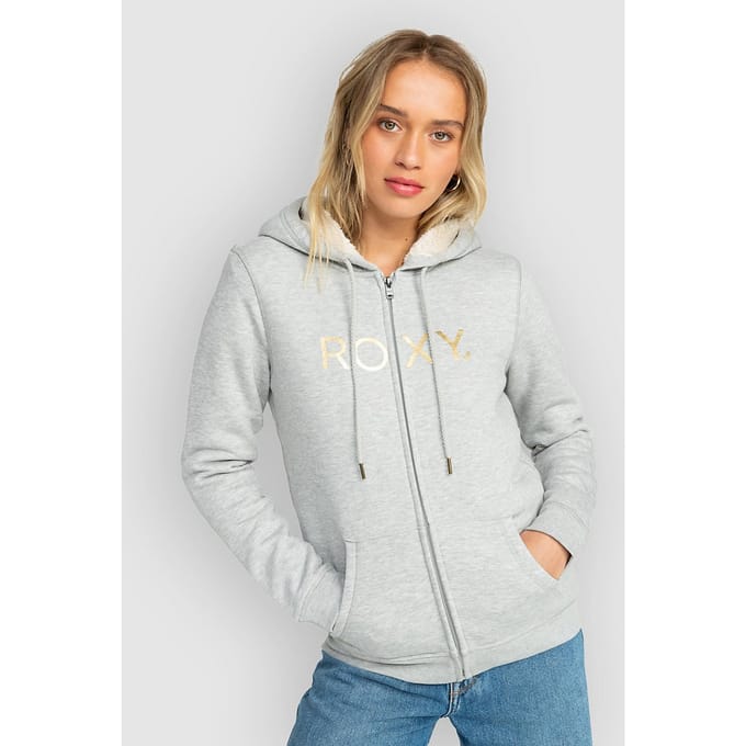 Roxy Itia Sherpa Logo Half-Zip Sweater grijs