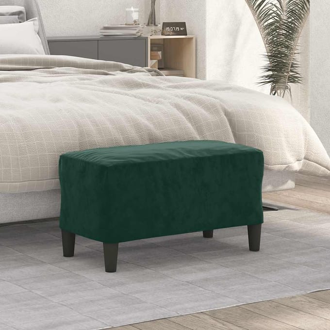 vidaXL - Bankje - 70x35x41 - cm - fluweel - donkergroen