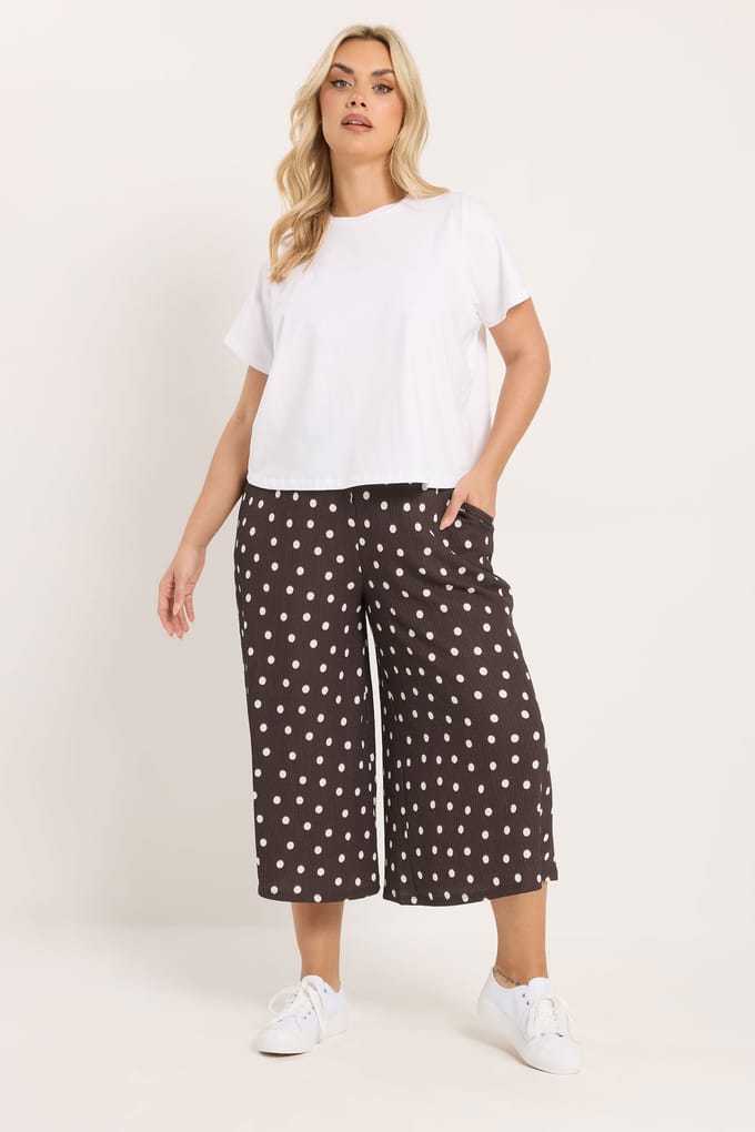 Yours Chocoladebruine Culotte Met Stippen En Textuur Size 50-52