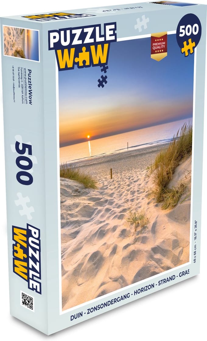 Puzzel Duin - Zonsondergang - Horizon - Strand - Gras - Legpuzzel - Puzzel 500 stukjes