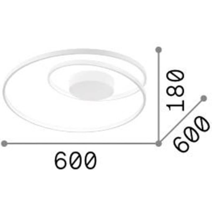 Ideal Lux plafondlamp Dali, zwart, metaal, Ø 60 cm