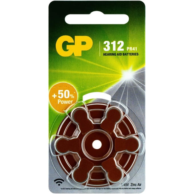 GP ZA312 Hoorapparaat Batterij Type 312 (6-pack)