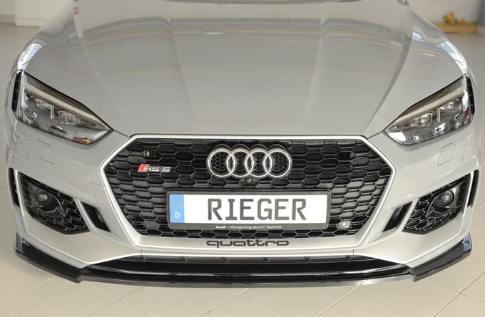 RIEGER - PERFORMANCE FRONT SPOILER LIP - AUDI RS5 B9 / F5 PFL - GLOSS BLACK