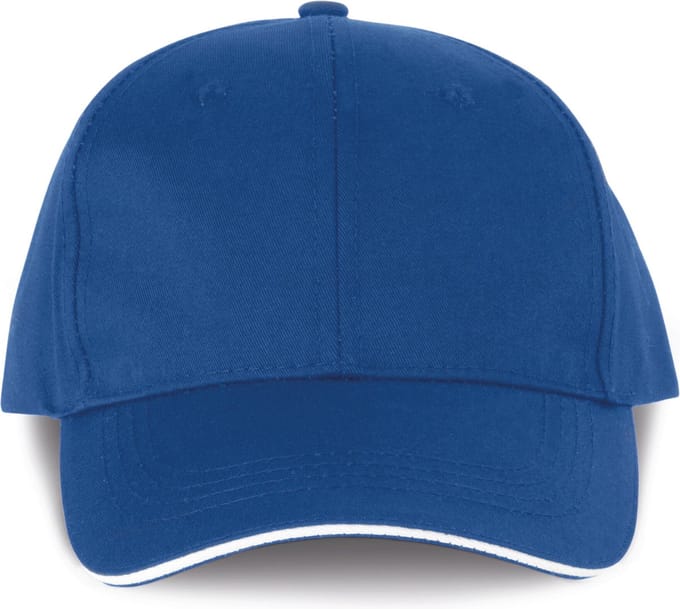 WK. Designed To Work Contrasterende sandwichpet 6 panelen Oeko-Tex WKP145 - Royal Blue / White - One size