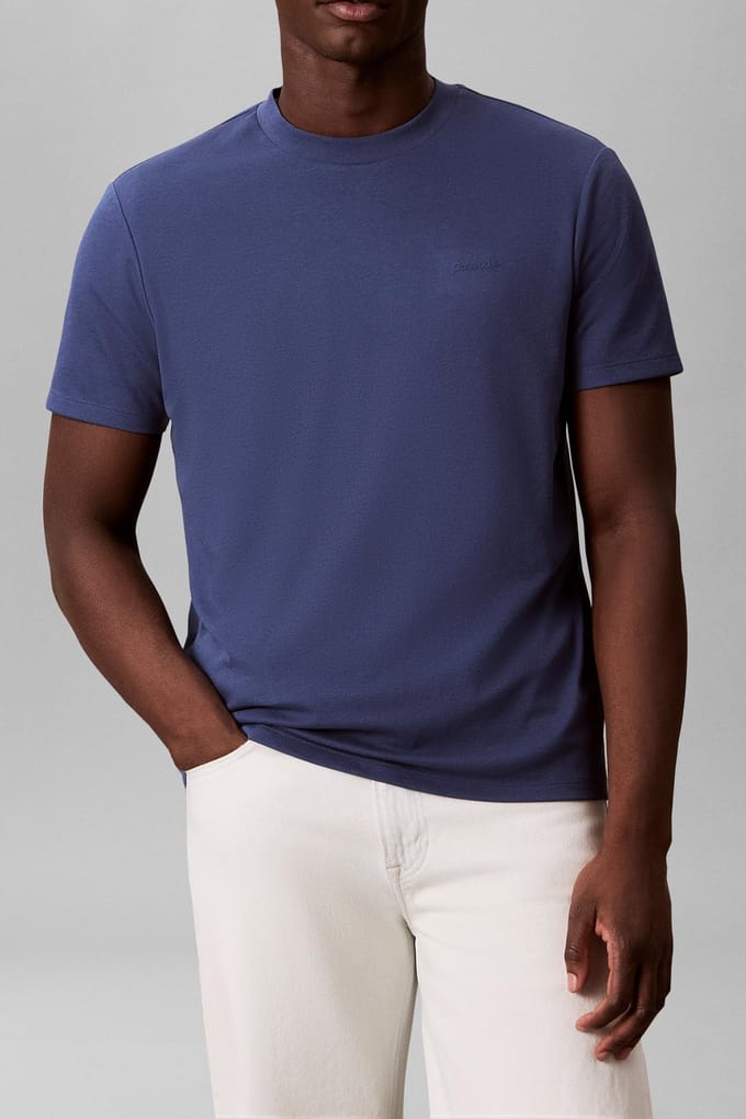 Calvin Klein Ss Tech Interlock Tee Dark Denim Taglia: M | Magliette basic Outlet | Uomo | Blu