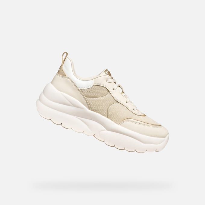 GEOX XTORS DAMES Sneakers - MELKWIT/LICHT GOUD - Maat 40