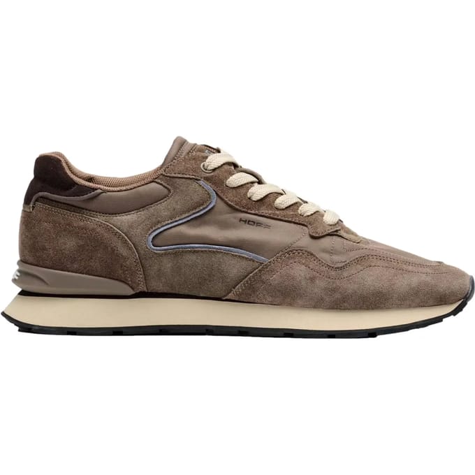 Sneakers van leermix met logodetail model 'City'