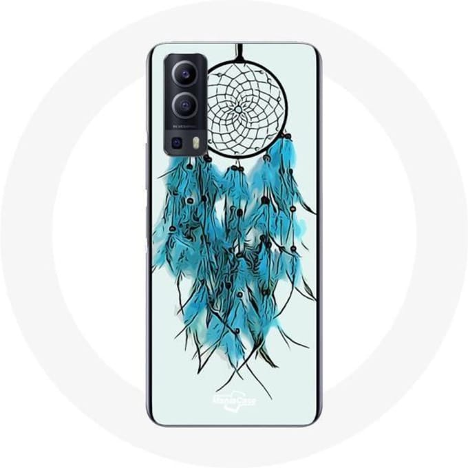 Vivo Y72 Case Dream Catcher Blauw Witte Achtergrond