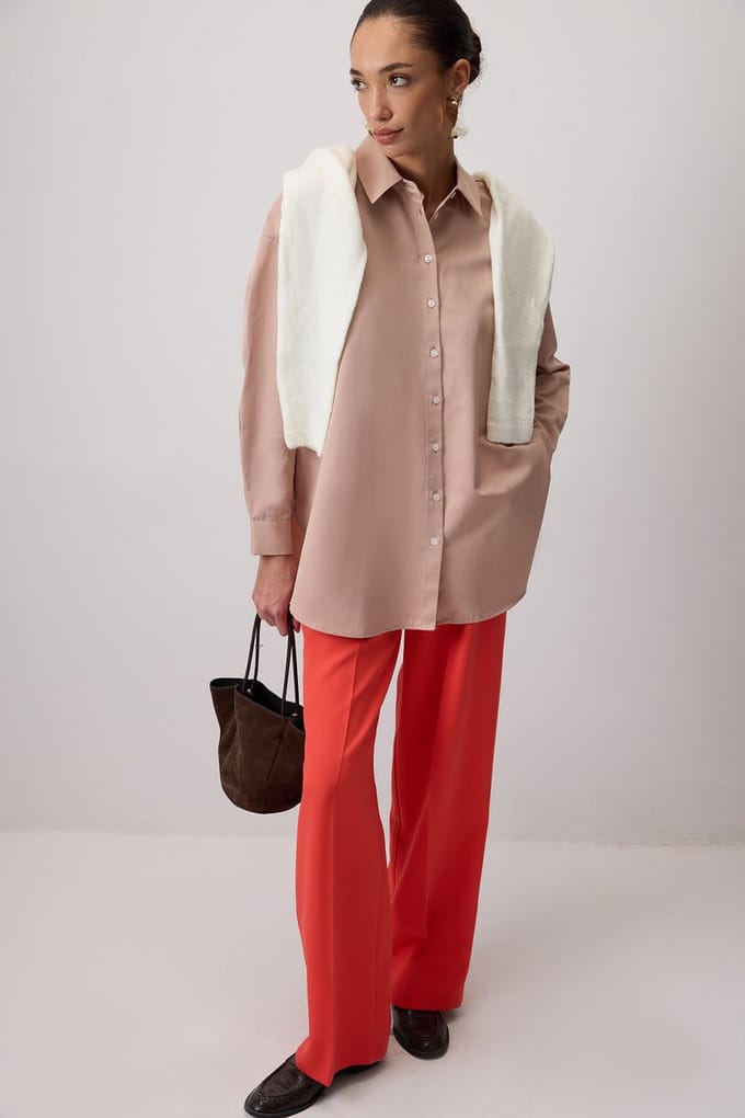 Touché Privé - Relaxed-fit blouse - Beige - Dames