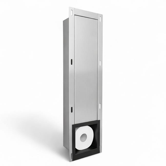 EAVY - Inbouw Toilet Rolhouder Zwart RVS - Reserverolhouder - Inbouwnis