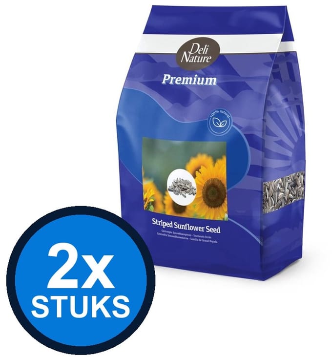 2x Deli Nature - Premium zonnepitten gestreept 2,5kg - Vogelvoer - 2.5 kg