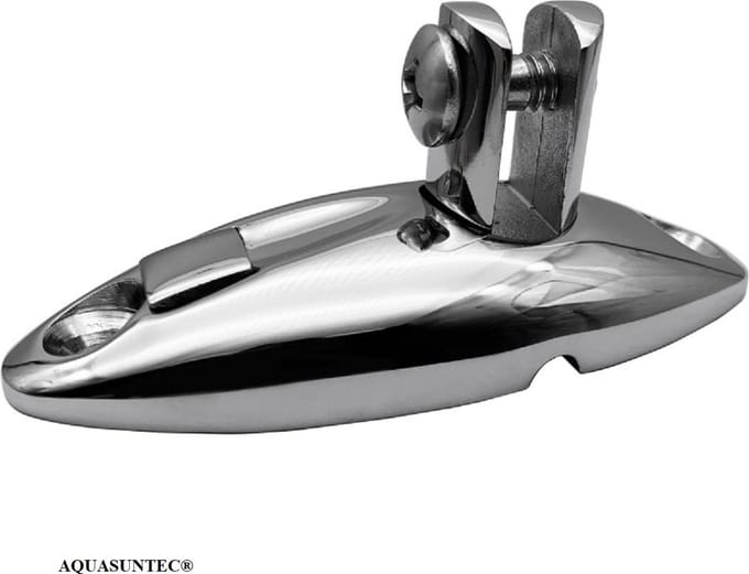 RVS 316 Dekbeugel 360° Draaibaar | Hoogglans | Biminitop Beugel | Boot | Rail Montage | 92 mm | 1 stuk