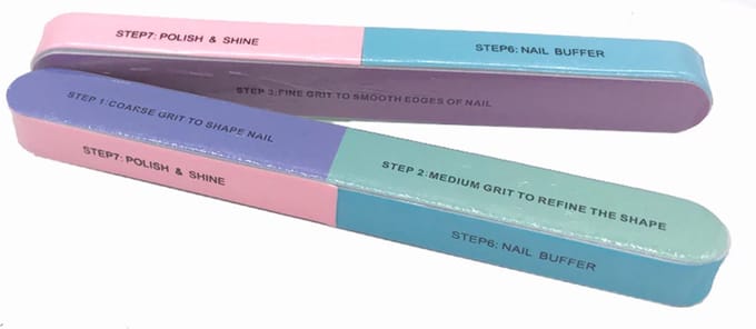 DW4Trading 6-voudige Nagelvijl - Manicure Blok - Multicolor - 2 Stuks