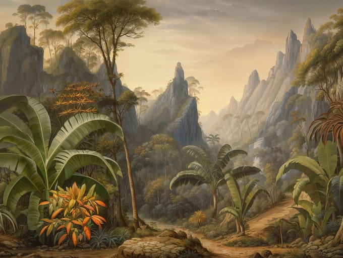 NOSTALGISCH LANDSCHAP FOTOBEHANG | 3,71 x 2,80 meter - A.S. Création Cuba II