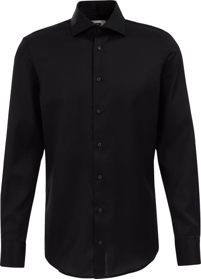 WE Fashion Heren Slim fit overhemd met structuur