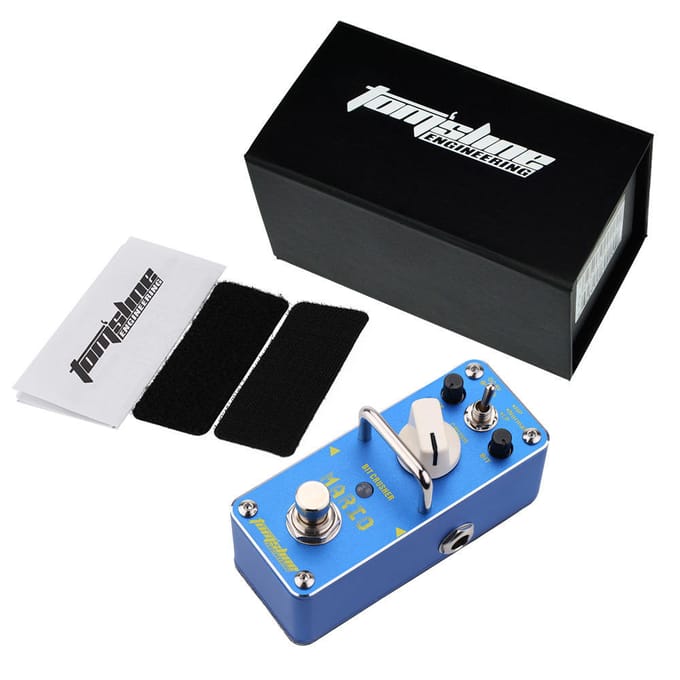 AROMA AMO-3 Mario Bit Crusher Effectpedaal voor elektrische gitaar Mini enkel effect met True Bypass blauw