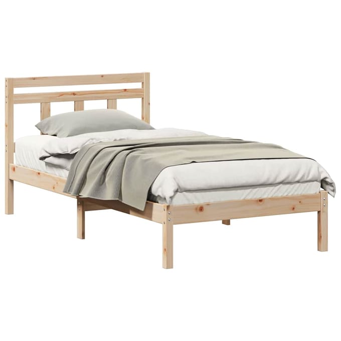 vidaXL - Bedframe - Bruin - 90 - x - 190 - cm - Massief - grenenhout