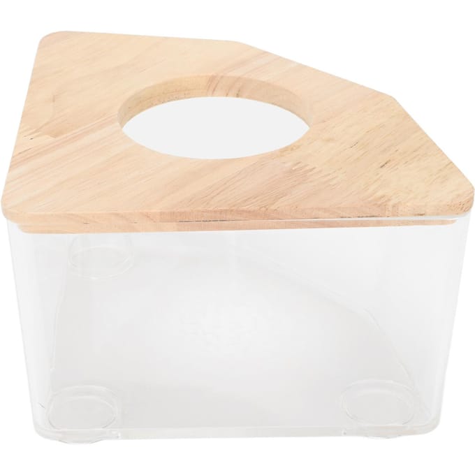 Boîte de Bain de Sable pour Hamster Ventilateur à Angle Droit Étanche Conteneur de Bain de Sable à Double Usage pour Petits Animaux beige
