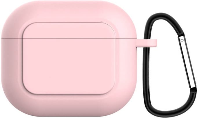 Case cover - Apple Airpods 3 - roze siliconen - met musketon