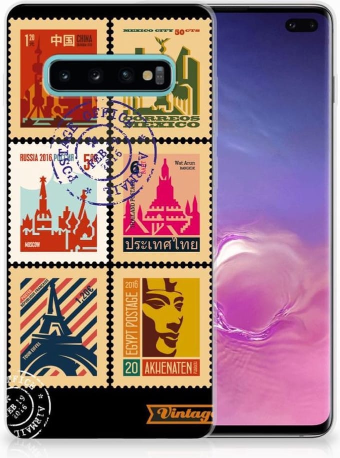 Samsung Galaxy S10 Plus Siliconen Back Cover Postzegels