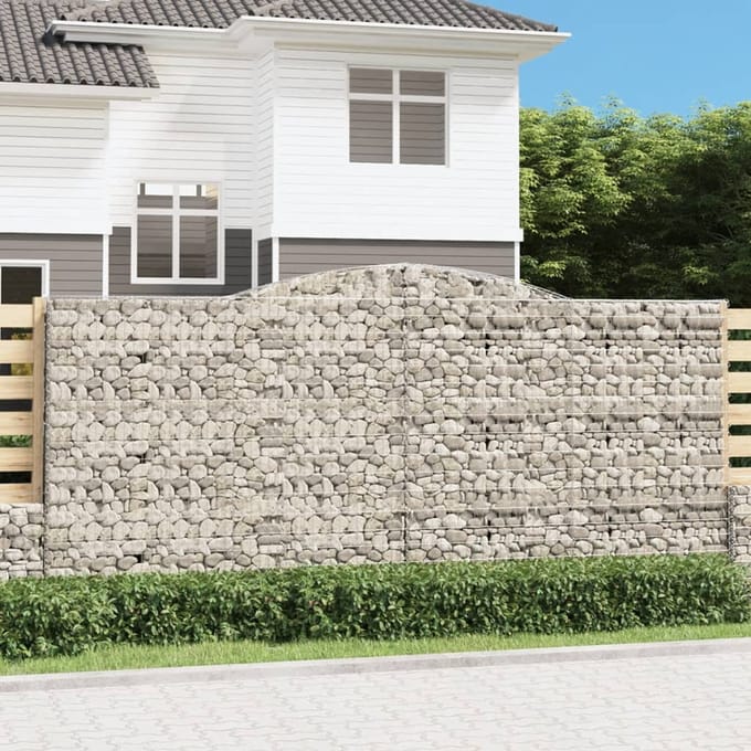 vidaXL - Schanskorven - 3 - st - gewelfd - 400x50x180/200 - cm - ijzer