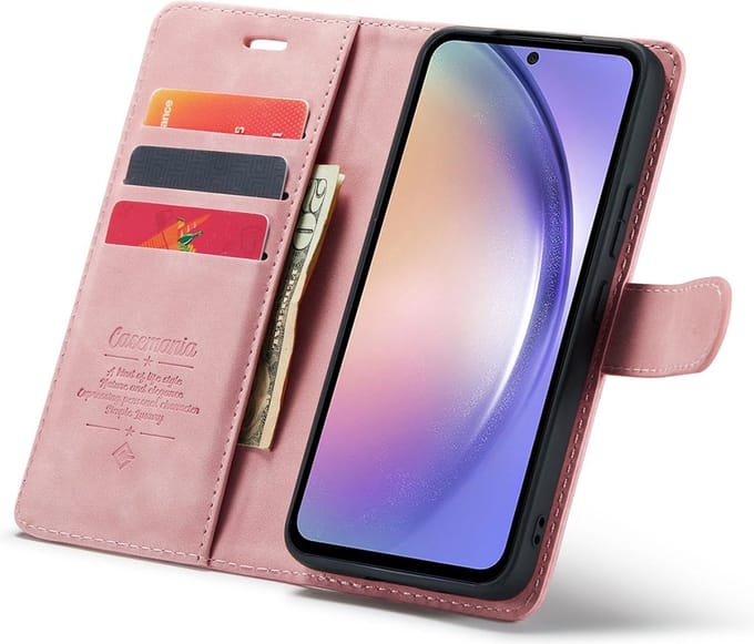 Google Pixel 8 Bookcase hoesje - CaseMe - Effen Roze - Kunstleer