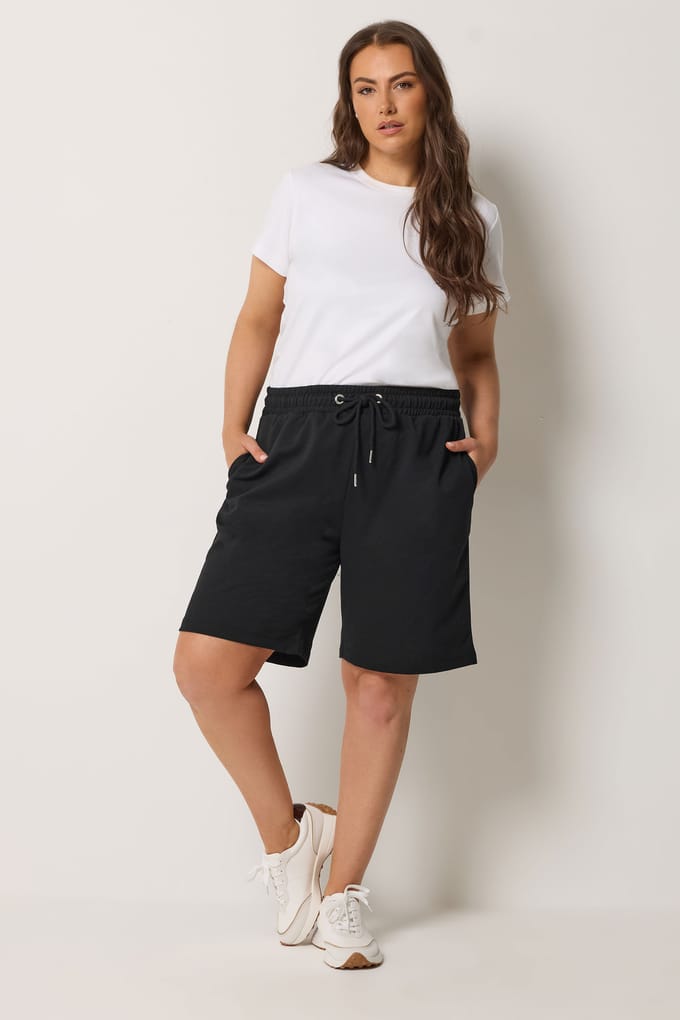 Yours Zwarte Shorts Met Trekkoord Size 48