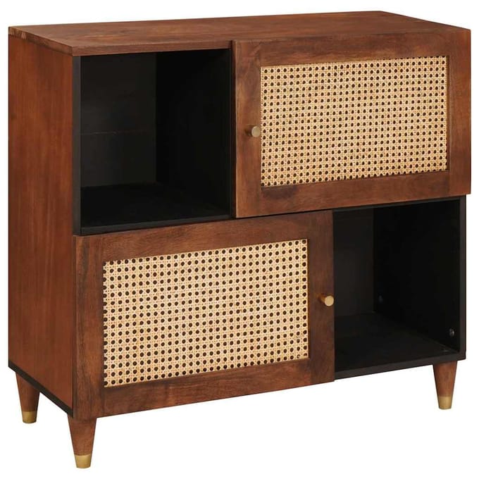 vidaXL - Dressoir - Bruin - 80 - x - 33,5 - x - 75 - cm - Massief - Mango - Hout