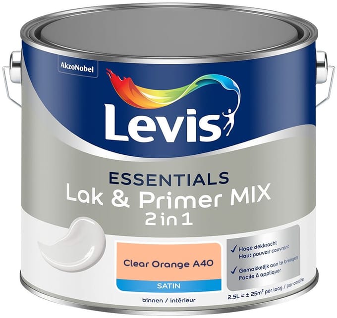 Levis - Essentials Lak & Primer Mix - Clear Orange A40 - Mengverf - 2,5 L