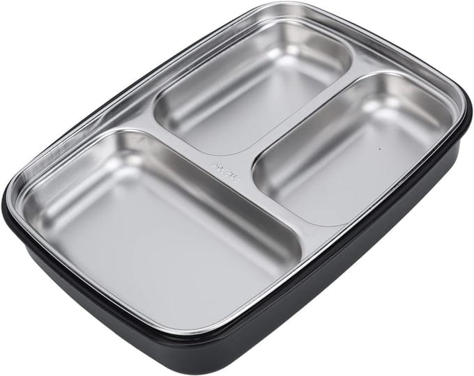 Thermos Lunchbox - Isolerende Bento Box - Maaltijden Warm Houden - 3 Compartimenten Ontwerp - 3900 cc - Zwart