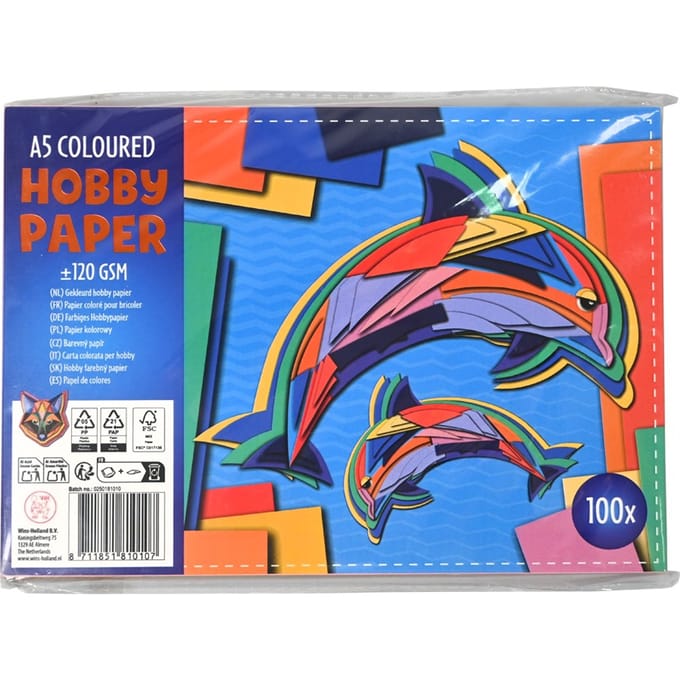 Twisk hobby papier A5 120 gram FSC gekleurd knutselpapier.