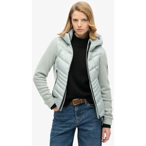Superdry Storm-fleecejack met Capuchon Lichtgrijs Grootte: 42
