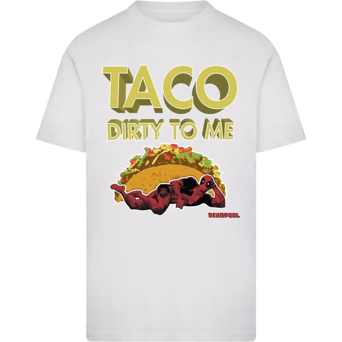 Merchcode Marvel Deadpool - Taco Heren Tshirt - S - Wit