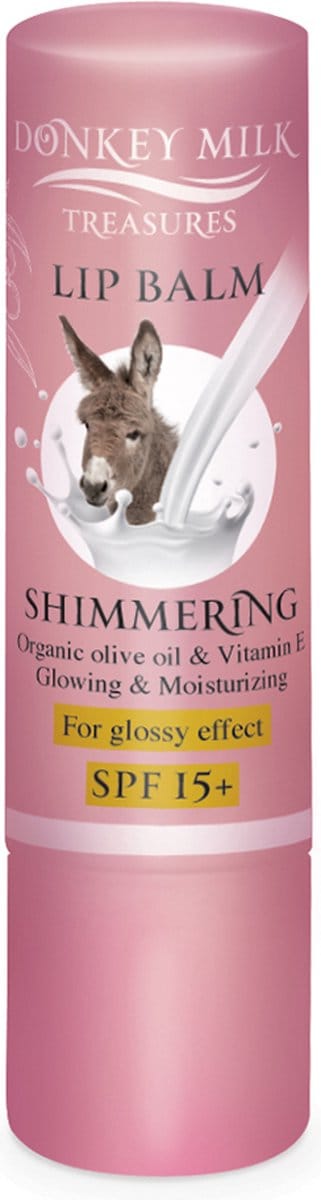 Donkey Milk Treasures Shimmering Lip Balm SPF 15 3.2 gr | Lippenbalsem Natural Glossy Effect