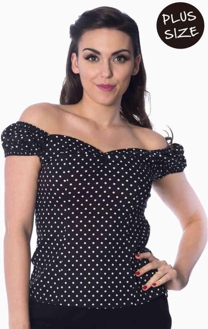 Dancing Days - I CARRIED A WATERMELON Off shoulder top - M - Zwart