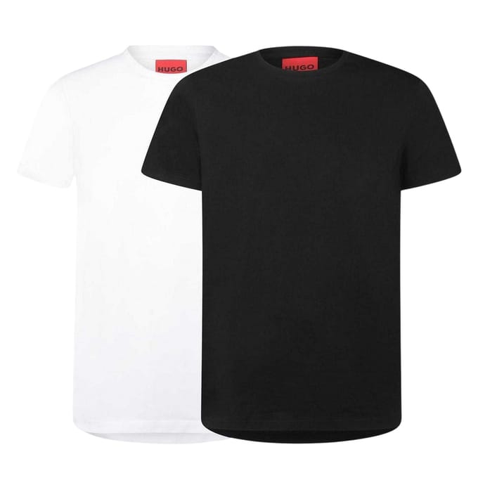 Hugo Boss Heren Logo Slim T-Shirt (Set van 2) (Zwart, Wit)