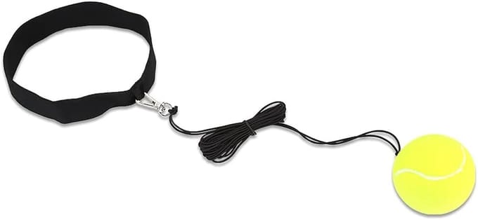 Boksreflexbal Trainingsapparatuur - Ponsbal Hoofdband - Coördinatie Verbeteren - Verstelbare Hoofdband - Compact Formaat - Geel
