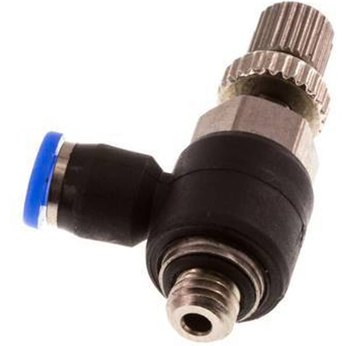 L-stuk Regelventiel 3 mm - M5 Regeling-Uit Messing/PBT