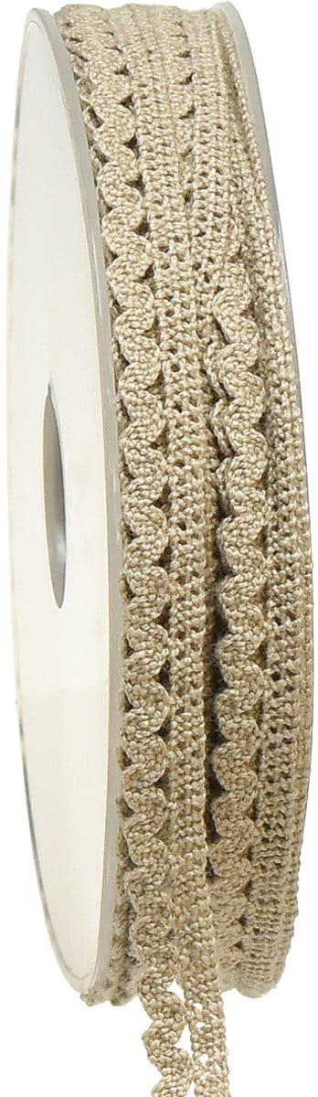 Decoratief lint gehaakt kant decoratief lint beige B9mm L20m