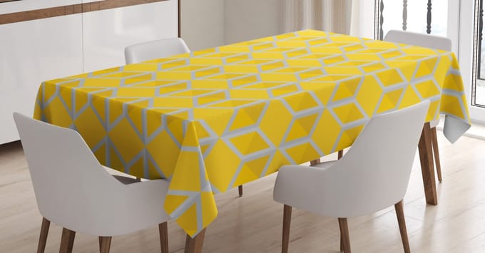 ABAKUHAUS Tafelkleed – mosterdgrijs 140x200 cm – satijn, wasbaar