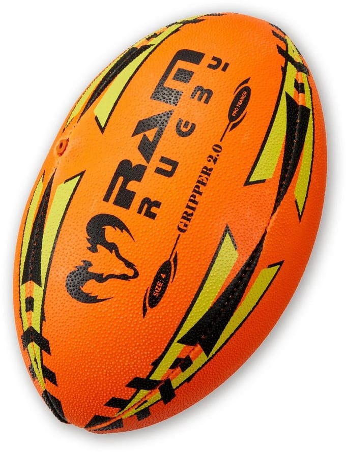 Gripper Pro 2.0 Training Rugbybal - NEON - 3D-Grip - New in-flight Valve Technology - Maat 4 - Fluor Oranje