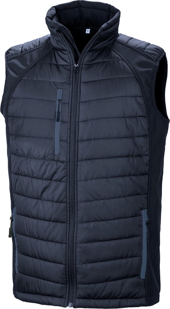Black Compass gewatteerde softshell bodywarmer 'Result' Navy/Navy - L